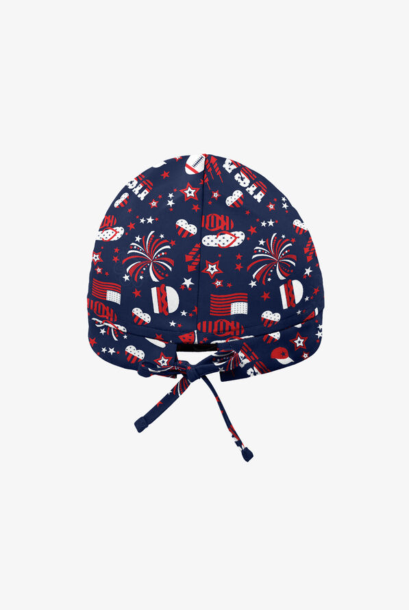 UA Party in the USA Navy Unisex Drawstring Hem Print Scrub Hat - null - 2