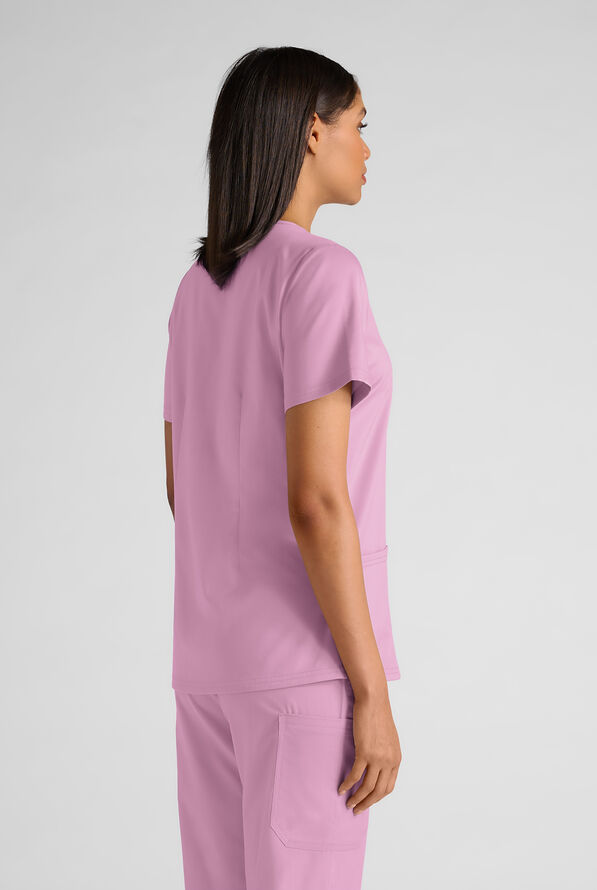 Butter-Soft STRETCH FLXTEK+ Women's 4-Pocket V-Neck Scrub Top - Smokey Mauve - 2
