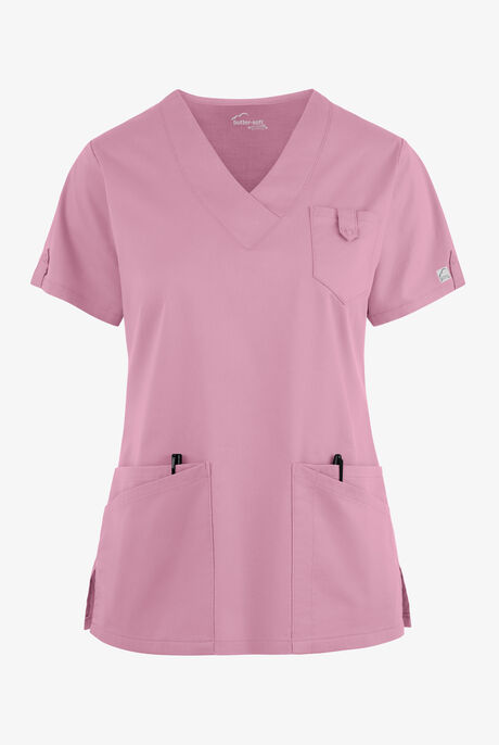 Butter-Soft STRETCH Women's 6-Pocket V-Neck Scrub Top