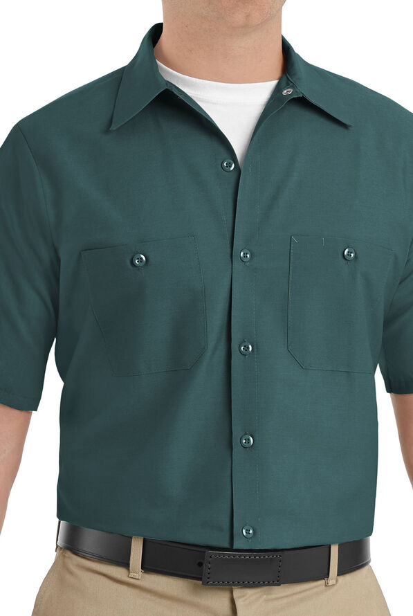 Red Kap Men's Short Sleeve Industrial Work Shirt - Spruce Green - 1