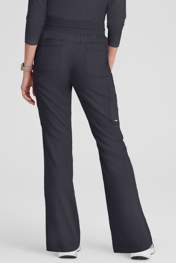 Pantal&oacute;n m&eacute;dico Grey's Anatomy&trade; by Barco Spandex STRETCH Kristi de tiro alto con piernas anchas y 7 bolsillos para mujer - Steel Gray - 2