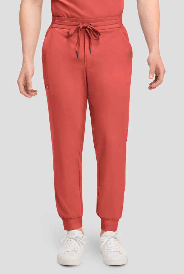 Healing Hands Quest Arlo Men's 5-Pocket STRETCH Drawstring Jogger Scrub Pants - Warm Sunrise - 1