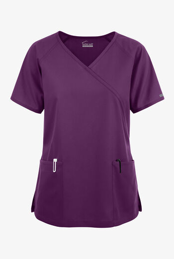 Butter-Soft Originals Women's 3-Pocket Mock Wrap Scrub Top