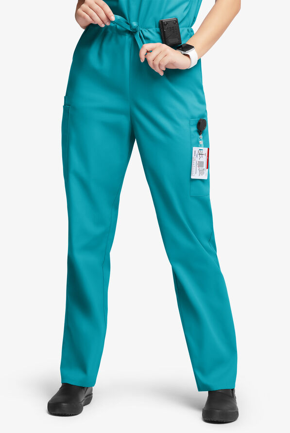 Butter-Soft Originals Unisex 4-Pocket Drawstring Relaxed Straight Leg Scrub Pants - Teal - 1