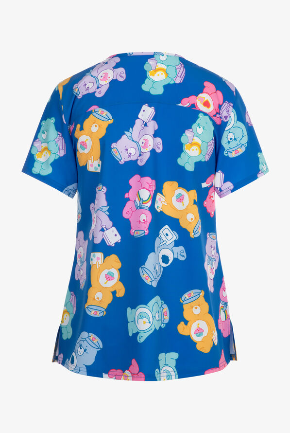 Care Bears Fun by Funscrubs Women's 2-Pocket STRETCH V-Neck Print Scrub Top - null - 2