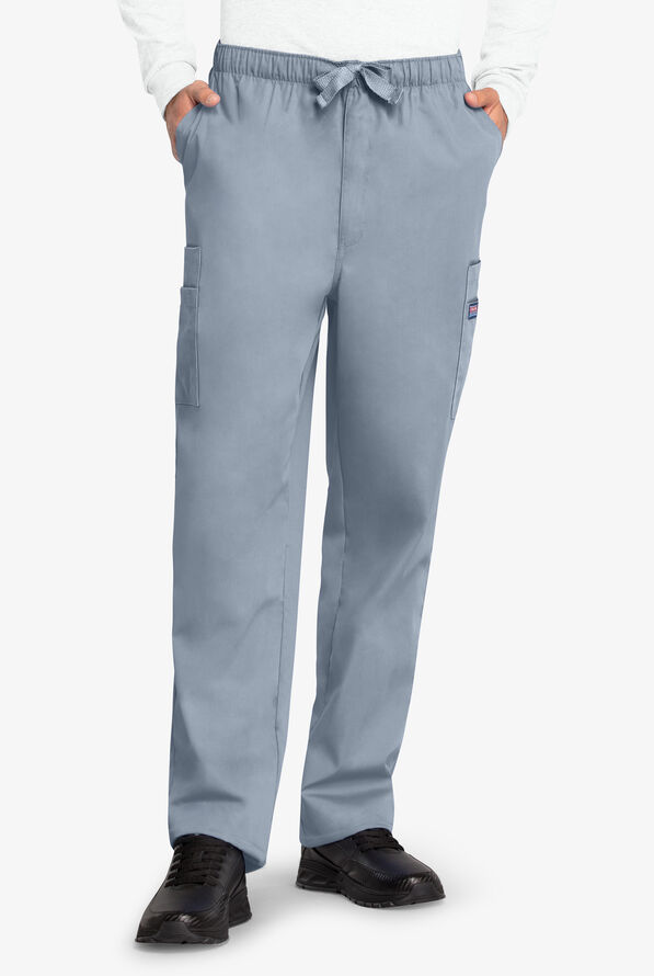 Cherokee Workwear Men's 7-Pocket Cargo Scrub Pants - Grey - 1