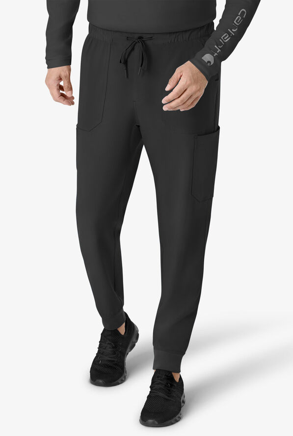 Carhartt Cross-Flex Men's 7-Pocket STRETCH Cargo Jogger Scrub Pants - Black - 1