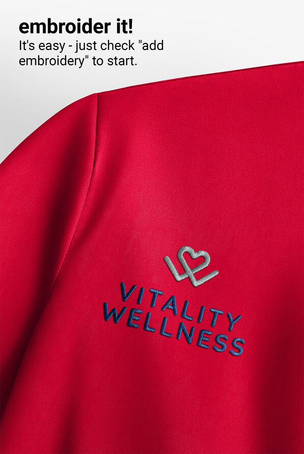 Cherokee Achieve Women's 2-Pocket STRETCH Knit V-Neck Scrub Top - Red - 4