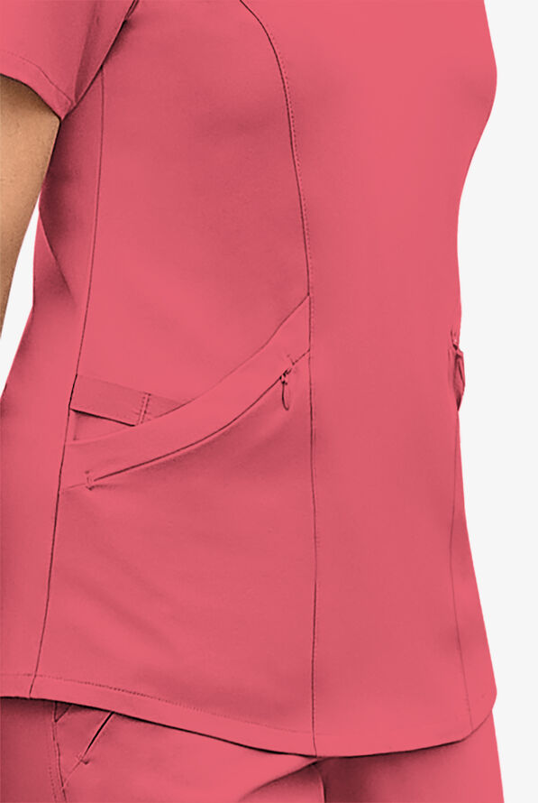 Wink Renew Women's 4-Pocket STRETCH V-Neck Scrub Top - Ruby - 3