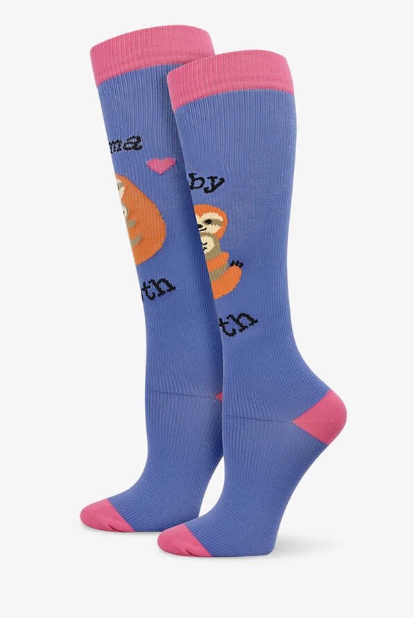 Think Medical Mama and Baby Sloth Women's 10-14 mmHg Wide Light Compression Socks - null - 1