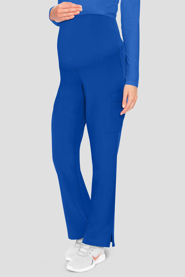 Med Couture Touch Maternity Women's 1-Pocket STRETCH High Waist Straight Leg Scrub Pant - Royal - 1