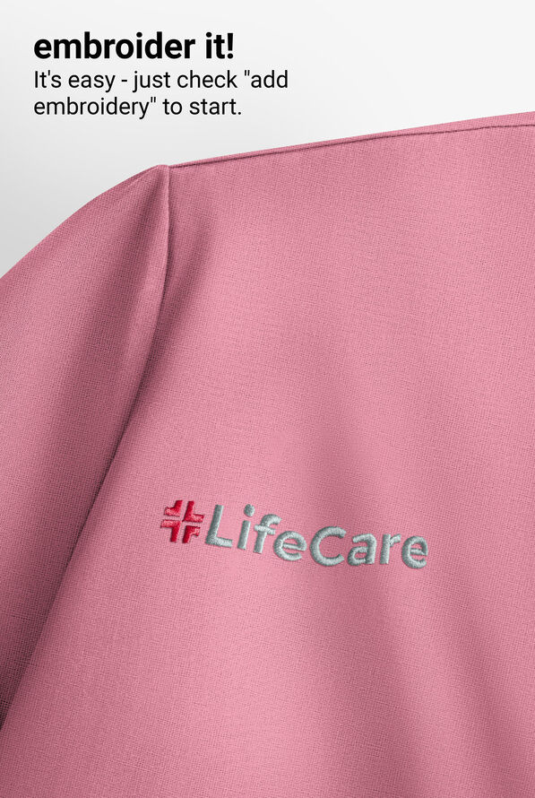 Healing Hands 360 Sandy Women's 2-Pocket STRETCH Dolman Sleeve Zip Mandarin Collar Scrub Top - Precious Pink - 4