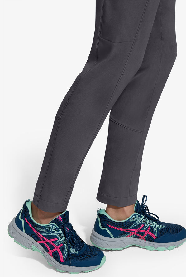 Healing Hands 360 Niko Women's 4-Pocket STRETCH Rib Knit Waistband Drawstring Scrub Pants - Pewter - 2