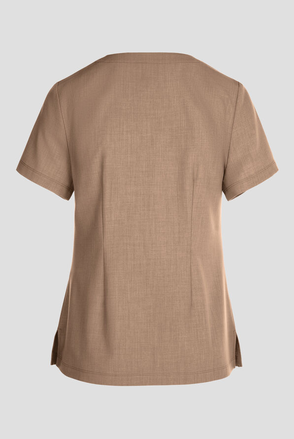 Healing Hands Quest Women's 1-Pocket STRETCH Tuck In V-Neck Scrub Top - Desert Taupe - 2