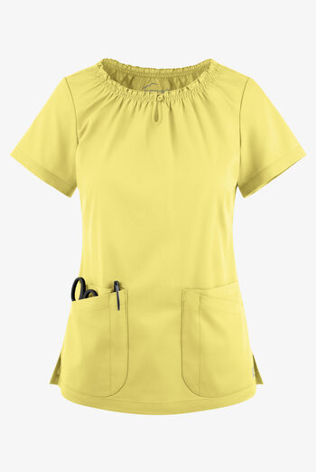 Butter-Soft STRETCH Women's 6-Pocket Short Sleeve Peasant Style Scrub Top