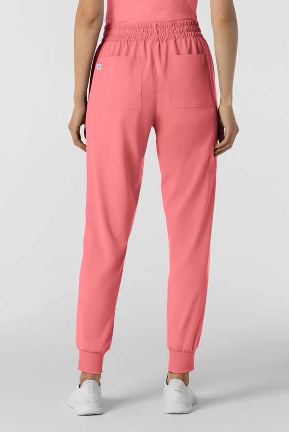 Wink Renew Women's 6-Pocket STRETCH Flat Front Drawstring Cargo Jogger Scrub Pant - Paradise Pink - 4