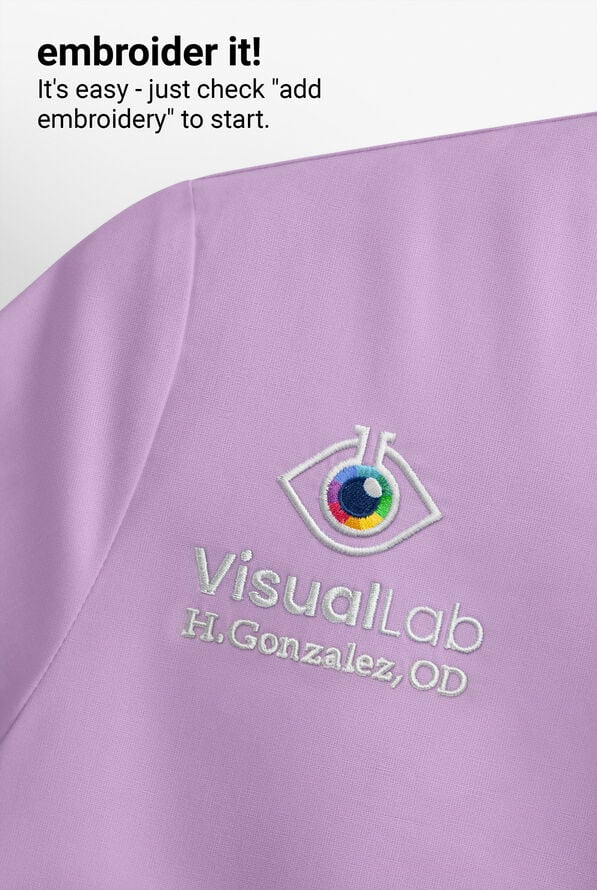 Easy STRETCH Leila Women's 3-Pocket Lace Up Grommet Scrub Top - Amethyst Mist - 7