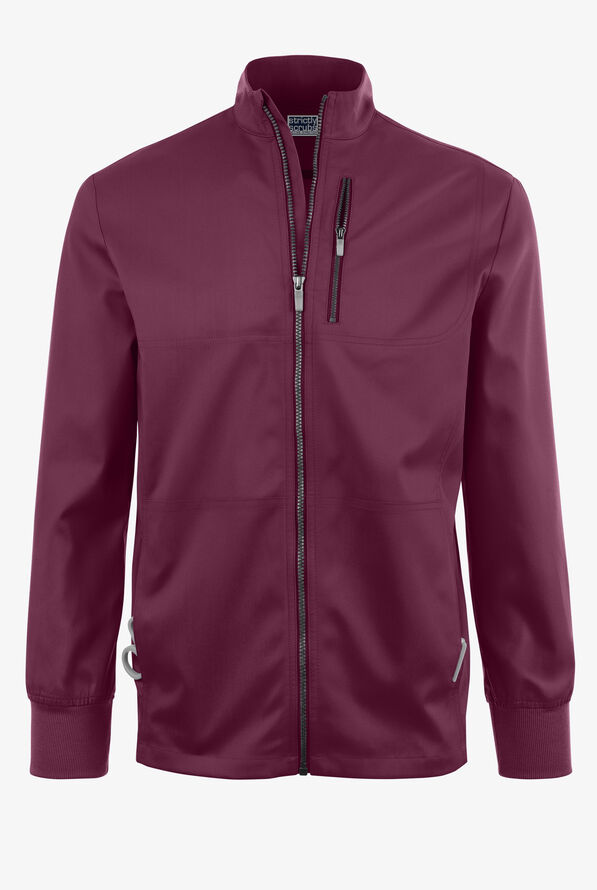 Strictly Scrubs Active STRETCH Men’s 4-Pocket Warm-Up Scrub Jacket - Wine - 1