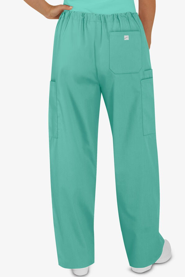 Butter-Soft Core Unisex 4-Pocket Drawstring Scrub Pants - Green Aqua - 2