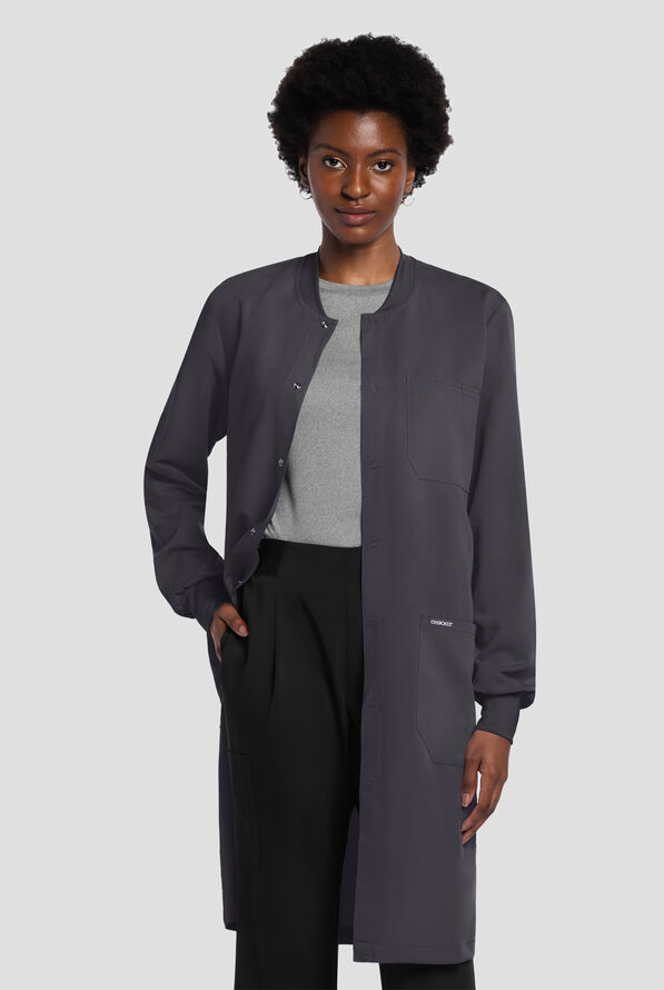 Cherokee Project Lab 40" Snap Front Lab Coat - Pewter - 3
