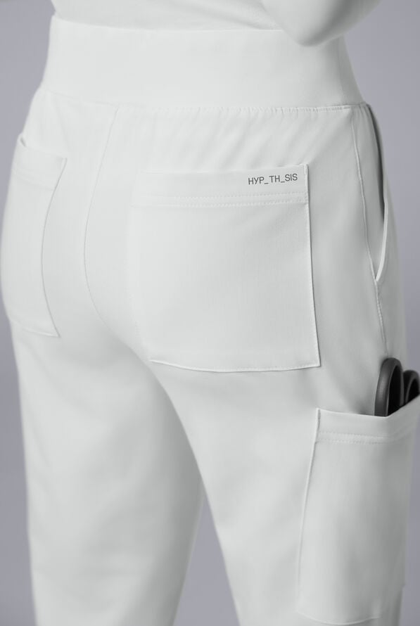 Hypothesis Women's Base 6-Pocket Jogger Scrub Pant - White - 5