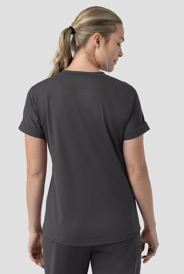 Carhartt Force&reg; Cross-Flex Knits Women's 5-Pocket STRETCH V-Neck Scrub Top - Pewter - 4