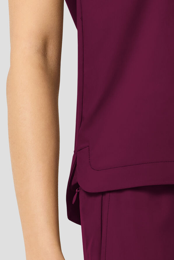 Blusa m&eacute;dica Infinity PURSUIT STRETCH con mangas dolm&aacute;n y 1 bolsillo para mujer - Wine - 3