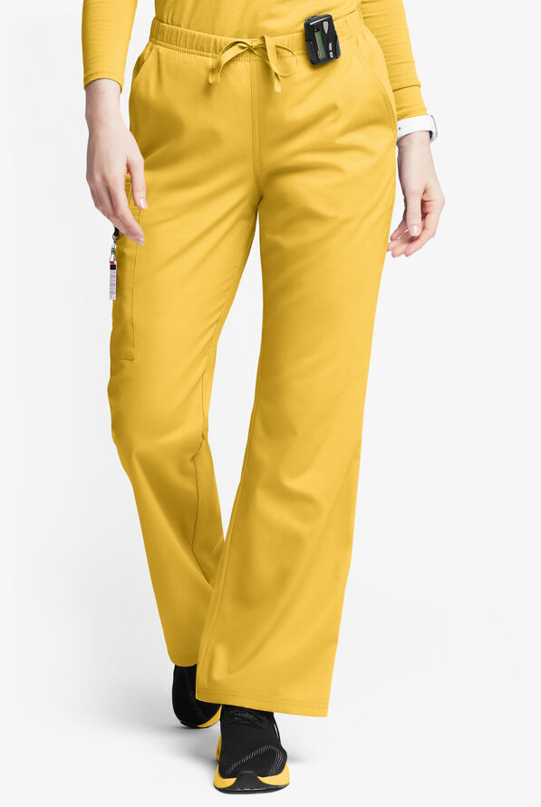 Butter-Soft Originals Women's 6-Pocket Mid Rise Flare Leg Scrub Pants - Warm Sun - 1