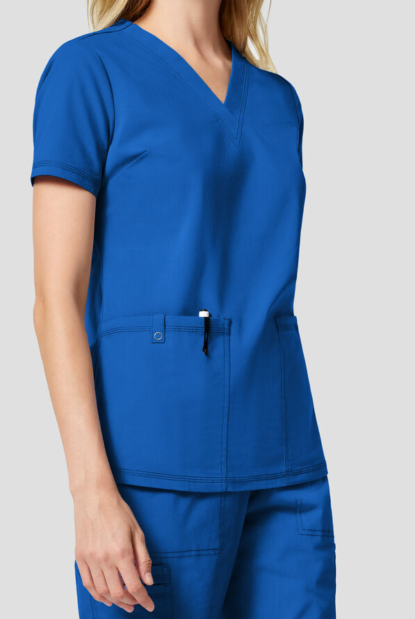 Dickies Forge Women's 2-Pocket V-Neck Scrub Top - Royal - 2