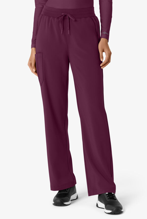 Carhartt Cross-Flex Force Boot Cut Women's 6-Pocket STRETCH Convertible Drawstring Cargo Scrub Pants - Wine - 1