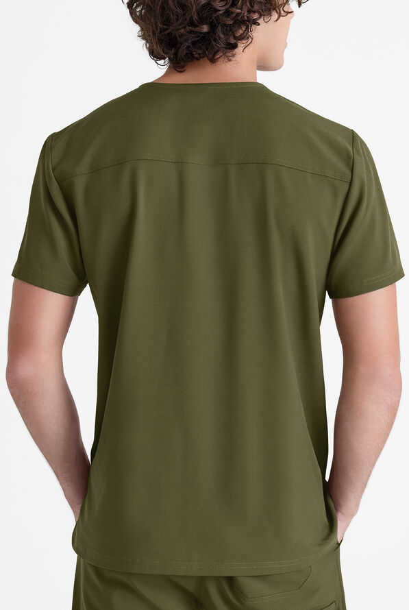 Grey's Anatomy by Barco Evolve STRETCH Journey Men's 1-Pocket Tuck In V-Neck Scrub Top - Fern - 3