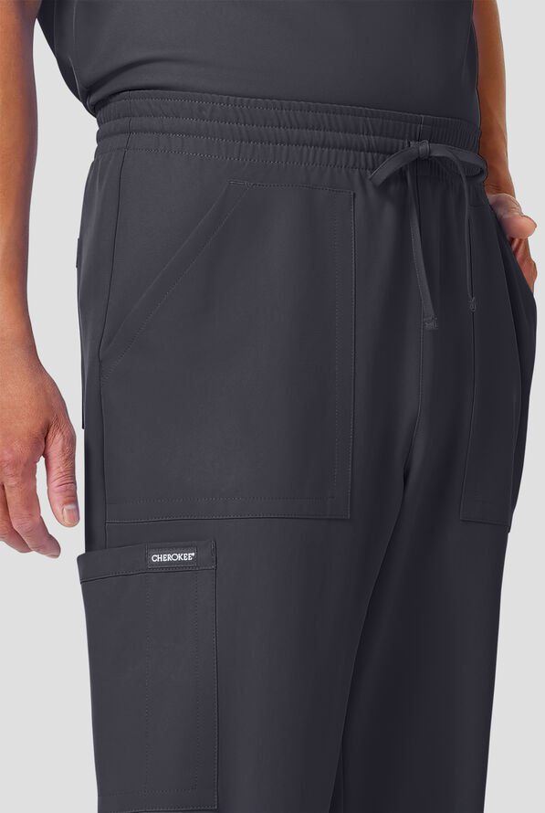 Pantal&oacute;n m&eacute;dico Cherokee Workwear Originals Ultra estilo jogger con cord&oacute;n y 4 bolsillos para hombre - Pewter - 3