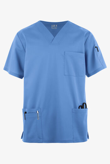 Camisa m&eacute;dica UA Butter-Soft STRETCH con cuello en V y 6 bolsillos para hombre
