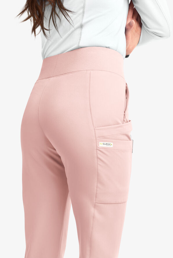 Butter-Soft Women's 6-Pocket Yoga Scrub Pants **Slightly IRREGULAR** - Sweet Pink - 4