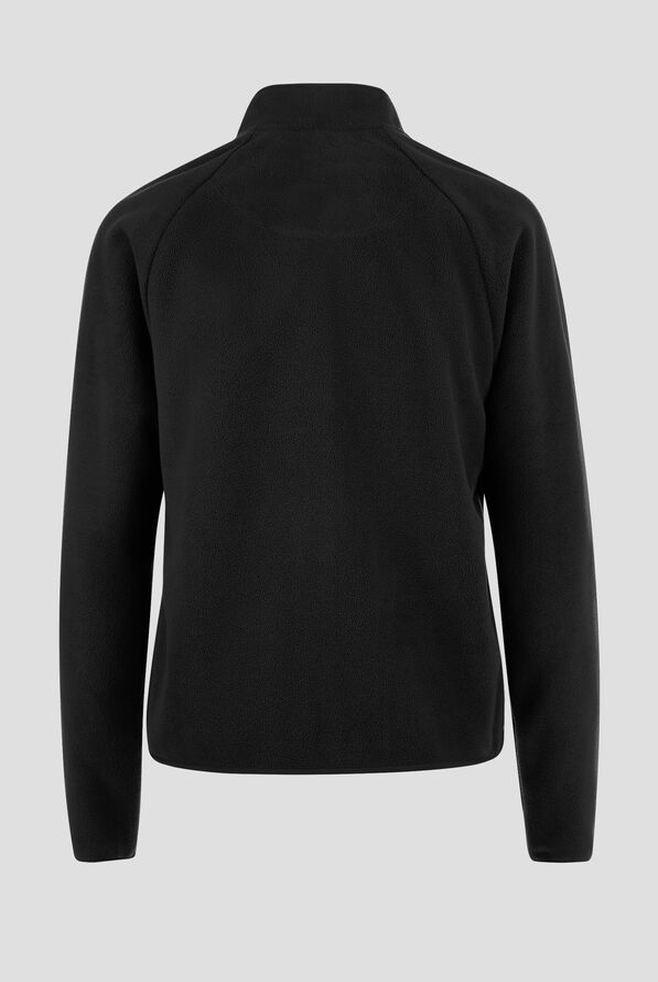 Med Couture Layers Women's 5-Pocket Zip Front Fleece Scrub Jacket - Black - 2