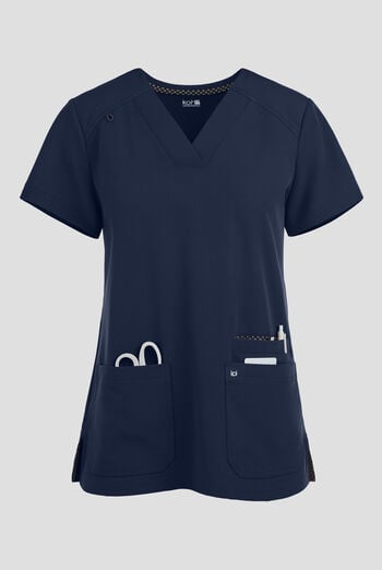 Blusa m&eacute;dica Koi Next Gen Hustle and Hear con cuello en V y 3 bolsillos para mujer