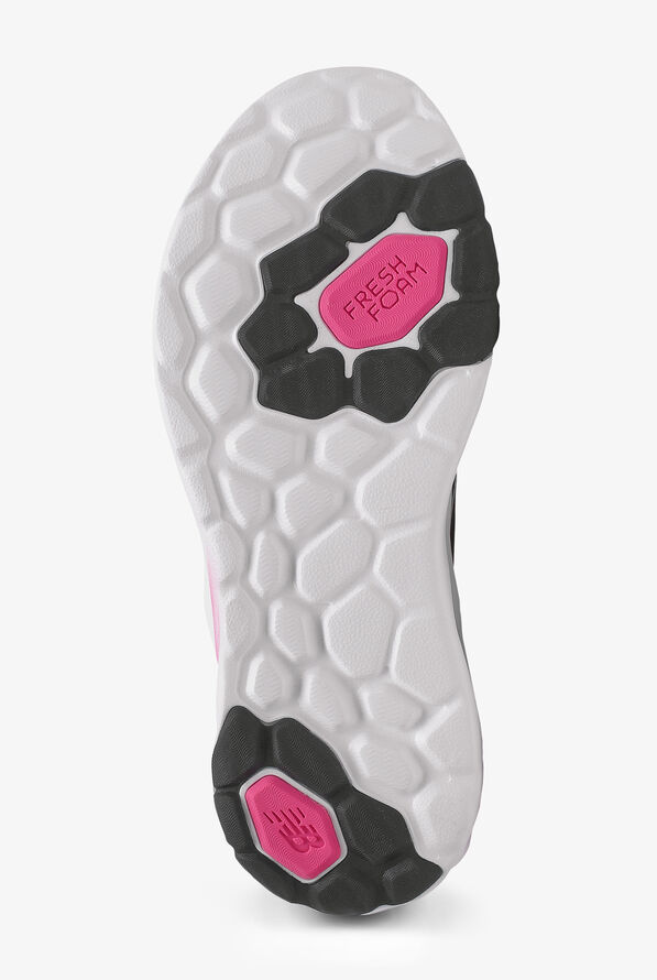 New Balance Fresh Foam Roav v2 White/ Black/ Pink Glo Women's Athletic Nursing Shoes - null - 6