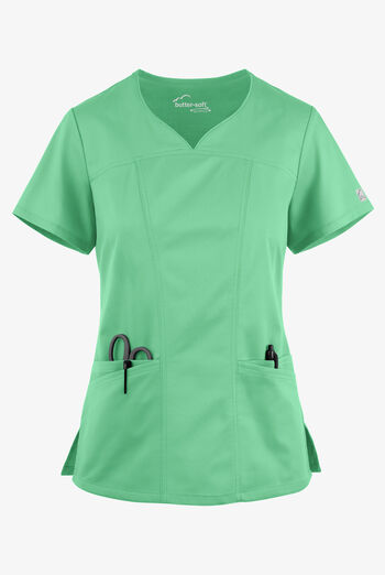 Blusa m&eacute;dica UA Butter-Soft STRETCH con escote coraz&oacute;n y 4 bolsillos para mujer