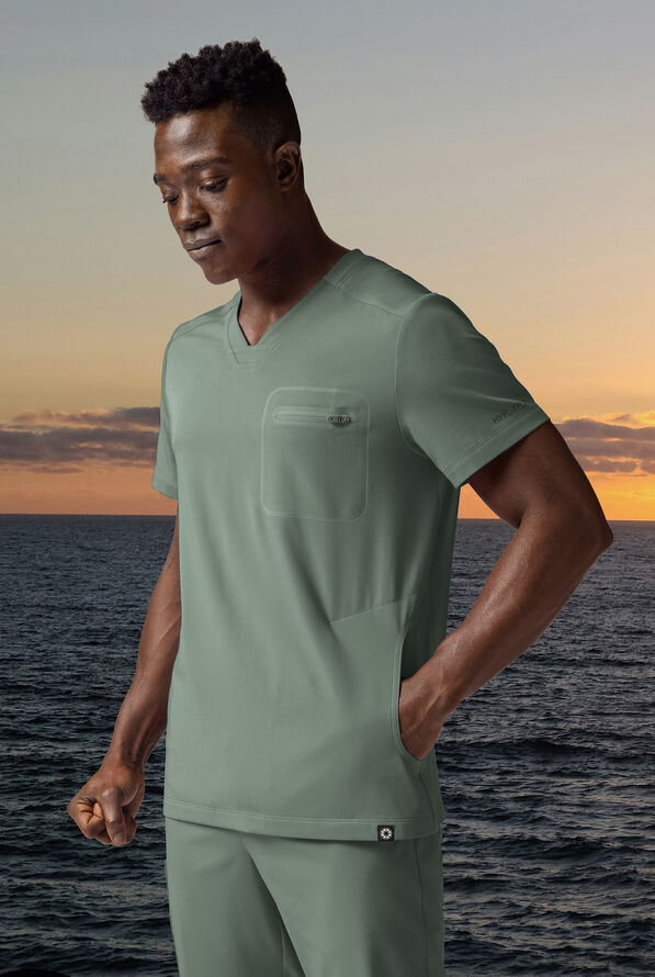 Hypothesis System 3 Men's 3-Pocket V-Neck Scrub Top - Jet Black - 5