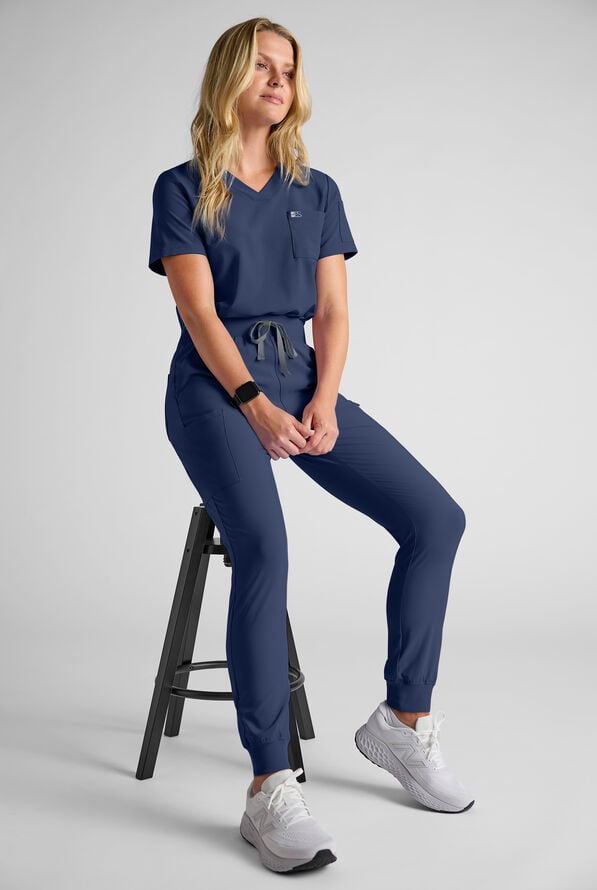 Easy STRETCH Women's Scrub Set - Navy - 2