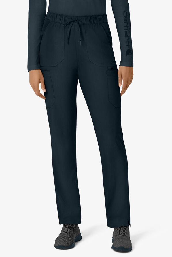 Carhartt Cross-Flex Force Women's 6-Pocket STRETCH Convertible Drawstring Cargo Scrub Pants - Navy - 1