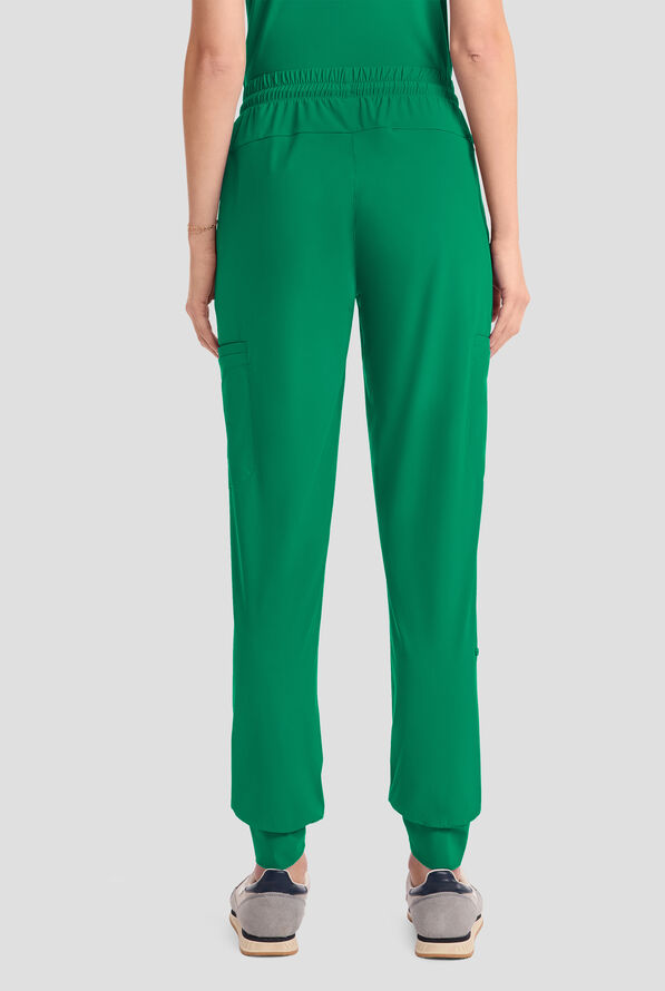 Infinity Pursuit Women's 5-Pocket STRETCH Drawstring Jogger Scrub Pant - Petite - Retro Green - 4