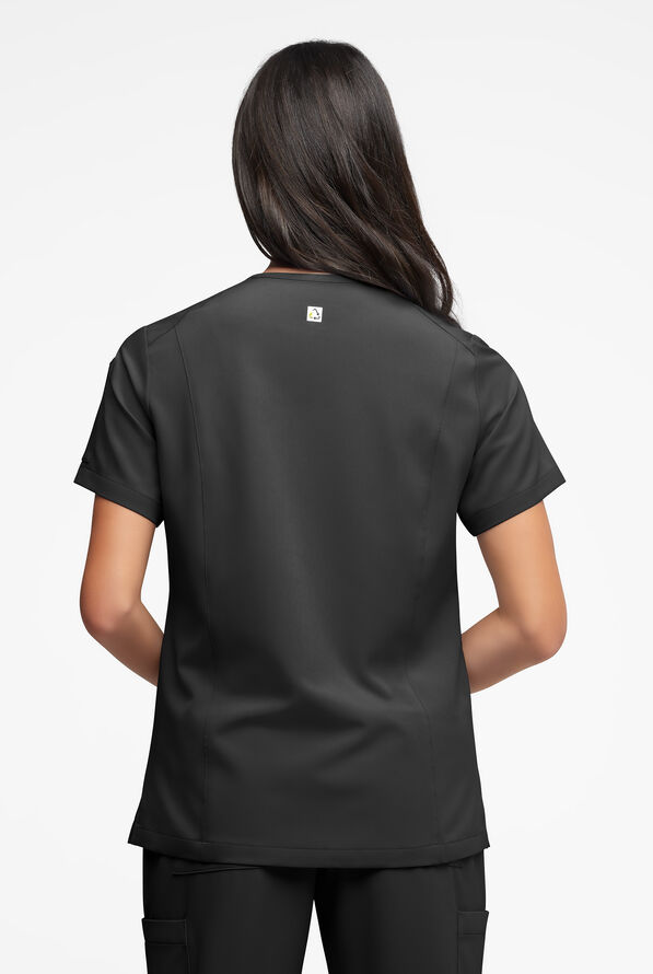Blusa médica ReSurge Ruby con cuello en V y 5 bolsillos para mujer - Black - 4