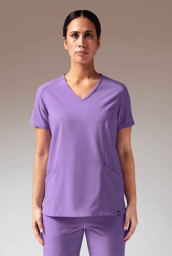 Hypothesis Meta-Base 2 Women&rsquo;s 2-Pocket V-Neck Scrub Top - Ultraviolet Light - 1