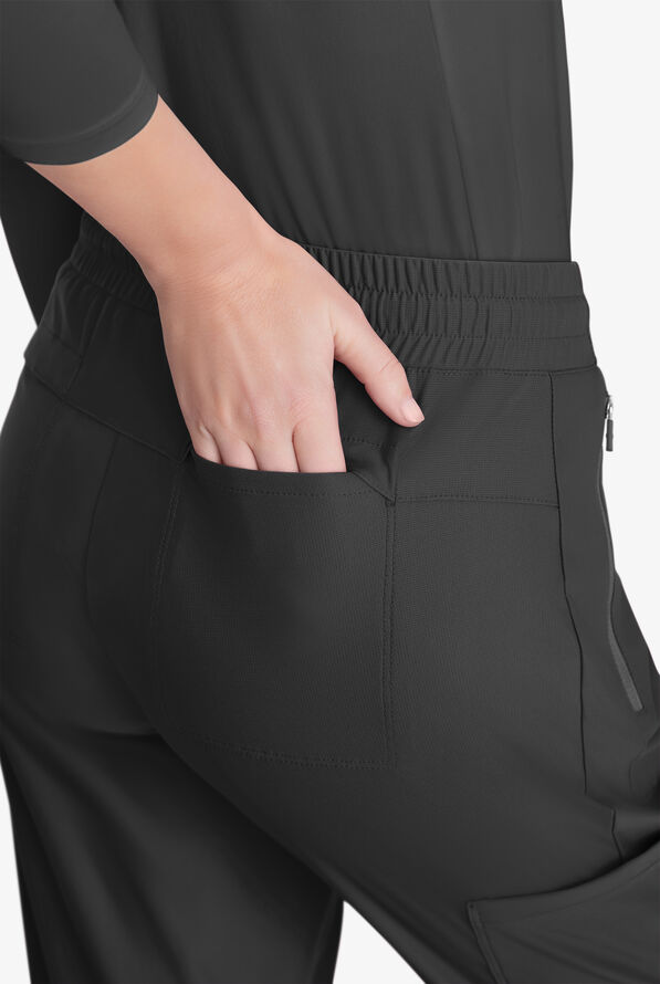 Skechers by Barco Slip-ins Pace Women's 5-Pocket STRETCH Cargo Jogger Scrub Pants - Black - 3