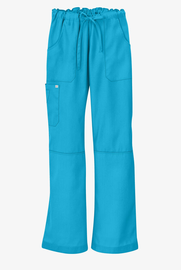 Pantal&oacute;n m&eacute;dico Butter-Soft Core by UA&trade; Petite con cord&oacute;n y 6 bolsillos para mujer - Turquoise - 4