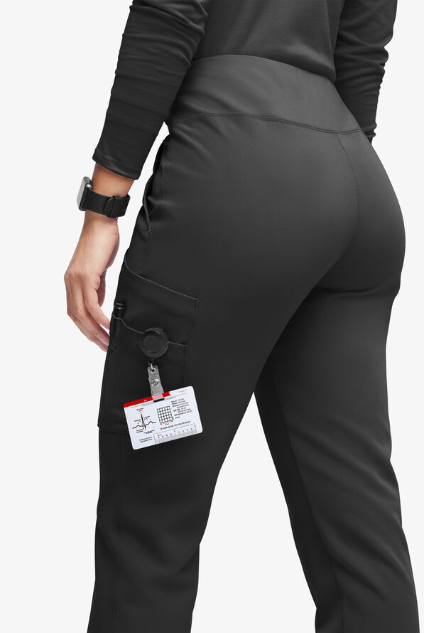Movement by Butter-Soft Carina Women’s 7-Pocket Skinny Yoga Inspired  Scrub Pant - Petite - Pewter - 2