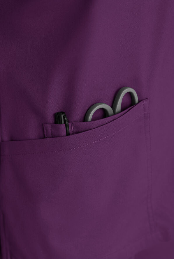 Butter-Soft STRETCH Women's 5-Pocket 3/4" Sleeve V-Neck Scrub Top - Eggplant - 5