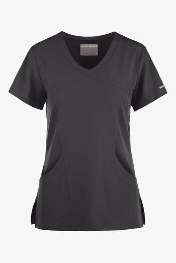 Blusa m&eacute;dica Skechers by Barco Reliance STRETCH estilo cruzado con 3 bolsillos para mujer