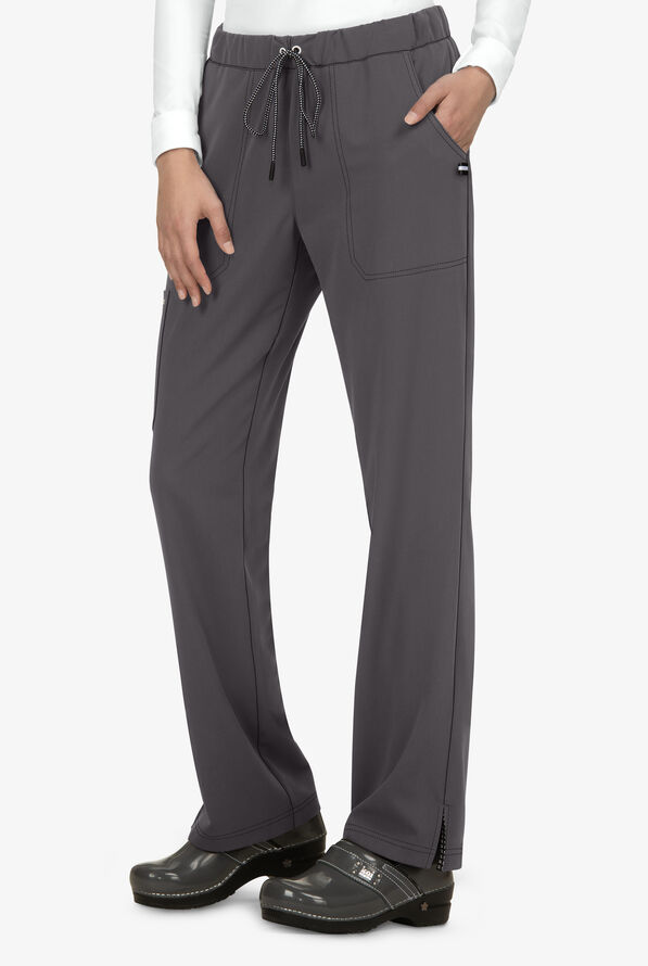 koi Next Gen Everyday Hero Women's 5-Pocket STRETCH Drawstring Cargo Scrub Pant - Charcoal - 1